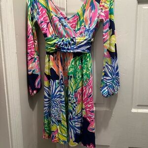 Colorful Floral Long Sleeve Dress